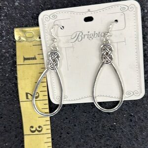 Brighton interlock silver plated earrings. 2.5”